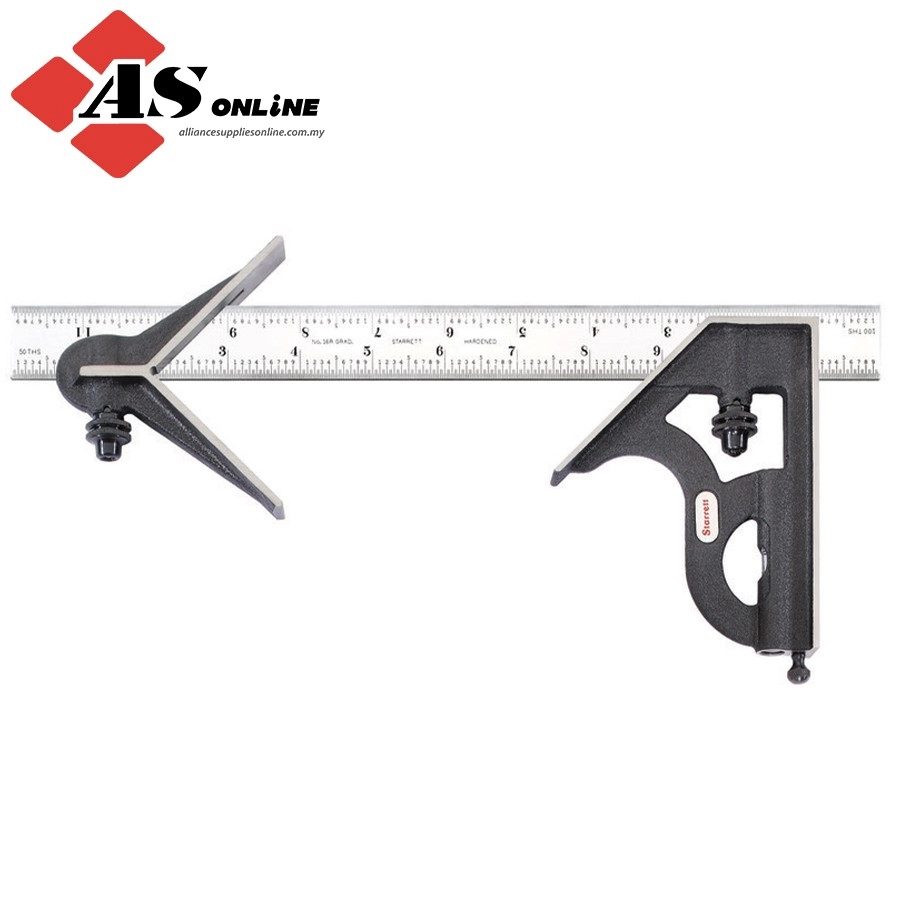 STARRETT 12" Combination Square with Square and Center Head / Model: C11HC-12-16R