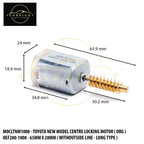 MOCLTNM1008 - TOYOTA NEW MODEL CENTRE LOCKING MOTOR ( ORG ) OEF280-1008 - 65MM X 28MM ( WITHOUTSIDE 