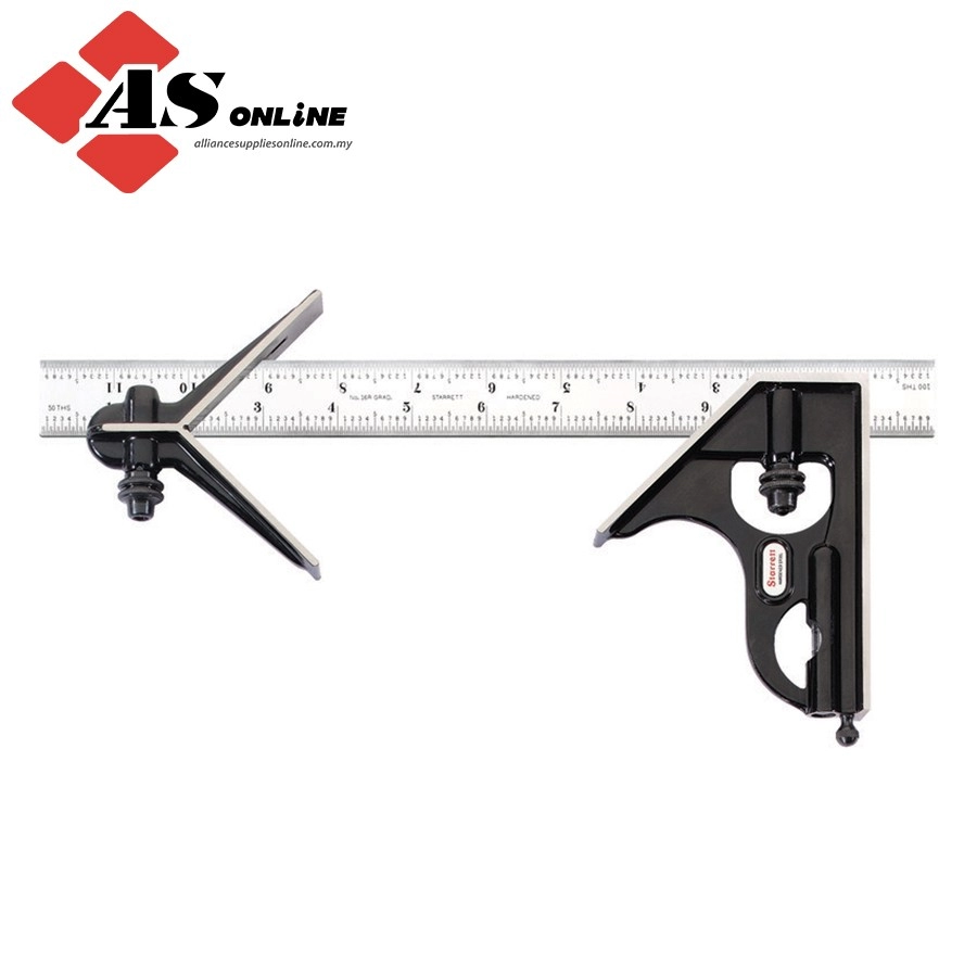 STARRETT 12" Combination Square with Square and Center Head / Model: C33HC-12-16R