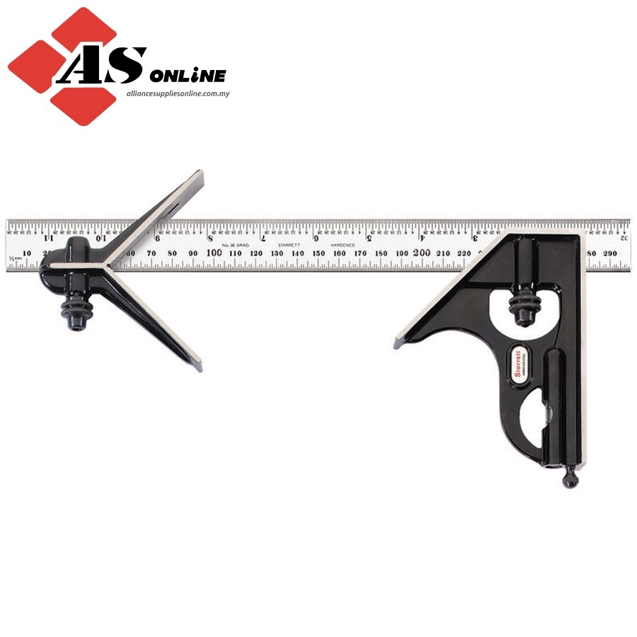 STARRETT 300 and 11-3/4" Combination Square with Square and Center Head / Model: C33MEHC-300