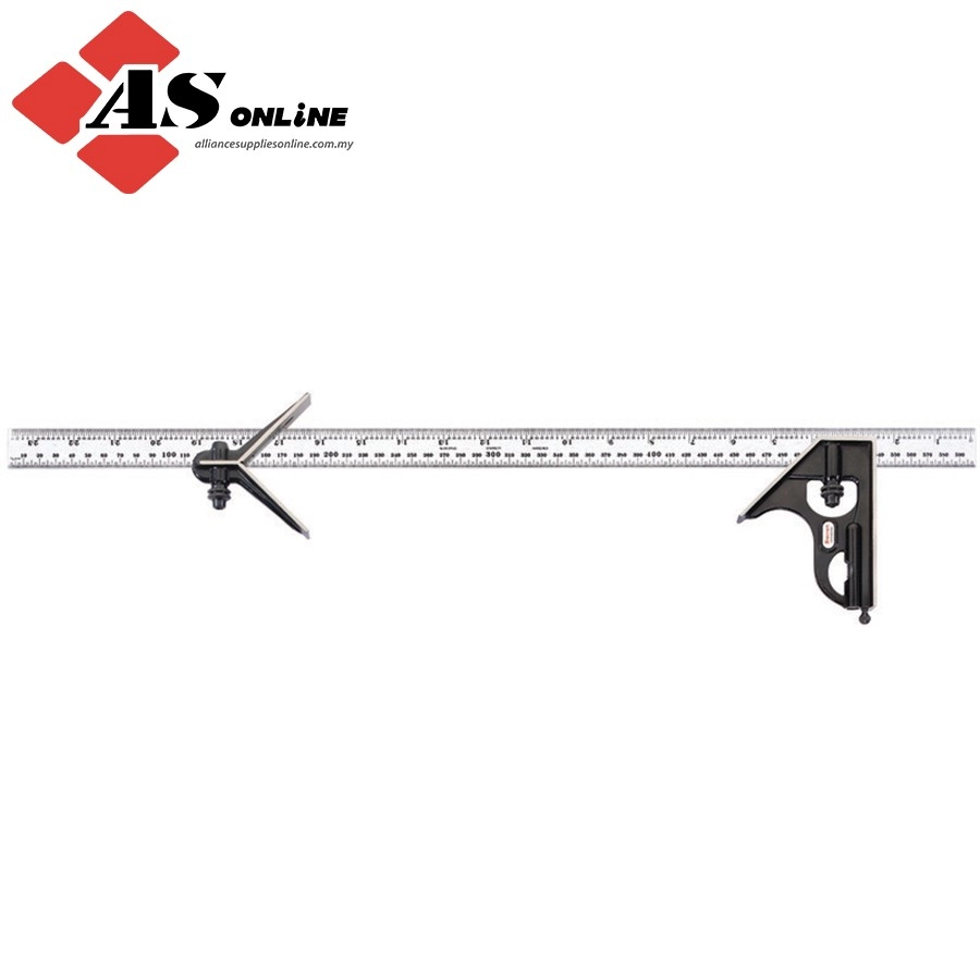 STARRETT 600mm and 23-1/2" Combination Square with Square and Center Head / Model: C33MEHC-600