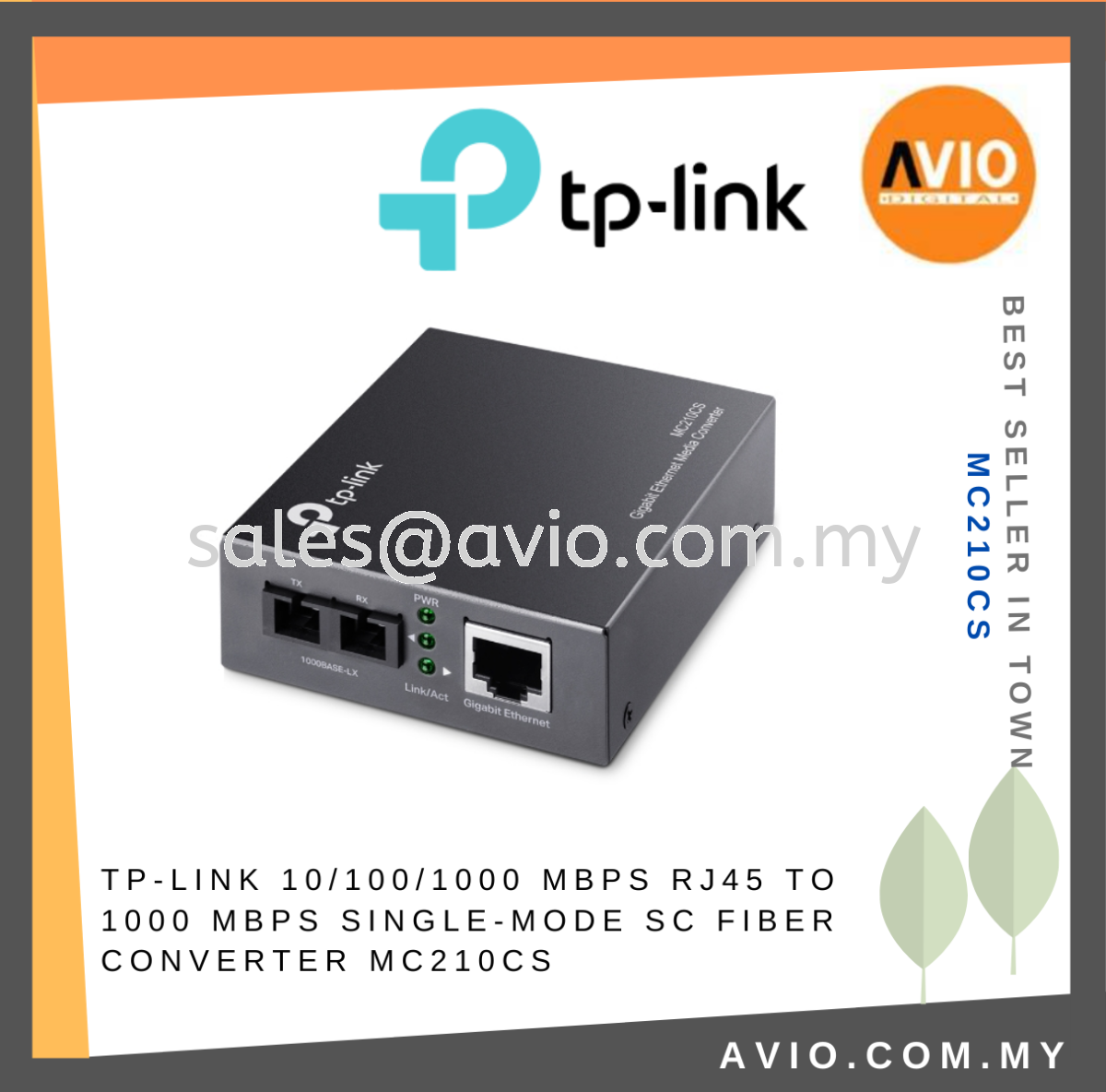 TP-LINK Tplink Gigabit 10/100/1000Mbps Single Mode Media Converter RJ45 Ethernet  LAN Port to