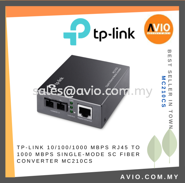 TP-LINK Tplink Gigabit 10/100/1000Mbps Single Mode Media Converter RJ45 Ethernet LAN Port to SC Fiber Port TX RX MC210CS MEDIA CONVERTER TP-LINK Johor Bahru (JB), Kempas, Johor Jaya Supplier, Suppliers, Supply, Supplies | Avio Digital