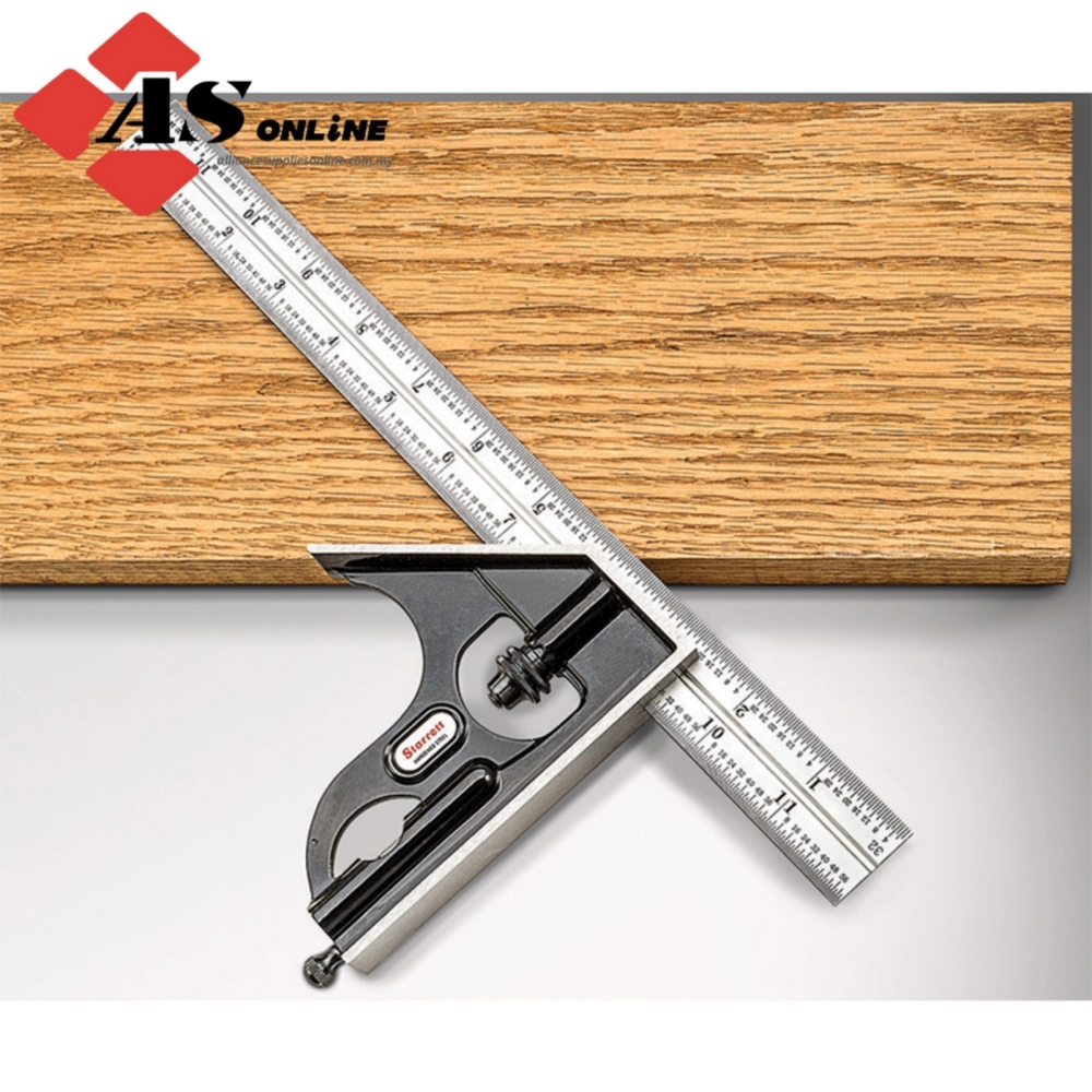 STARRETT 12" Combination Set with Square, Center and Reversible Protractor Head and Blade / Model: C434-12-16R