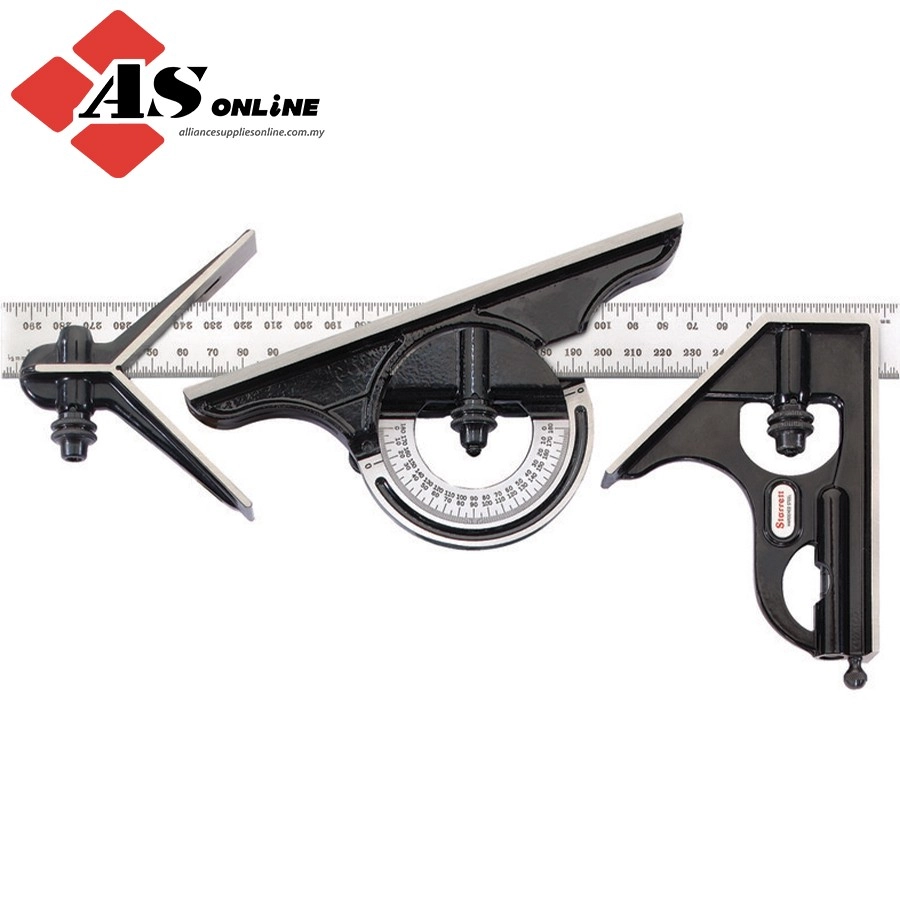 STARRETT 300mm Combination Set with Square, Center and Reversible Protractor Head and Blade / Model: C434M-300 