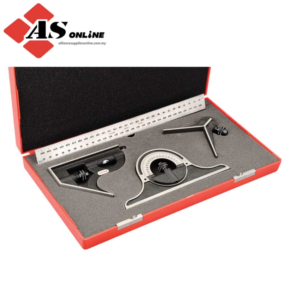 STARRETT 300mm Combination Set with Square, Center and Non-Reversible Protractor Head and Blade / Model: 9M-300