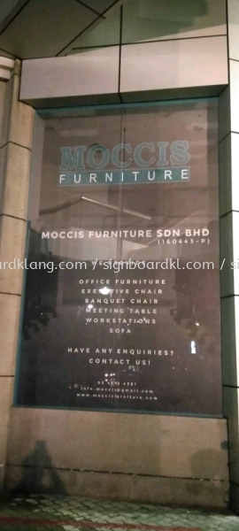 moccis glass sticker printing at banting Stiker Kaca Selangor, Malaysia, Kuala Lumpur (KL) Pembuat, Pebekal, Pemasangan | Great Sign Advertising (M) Sdn Bhd