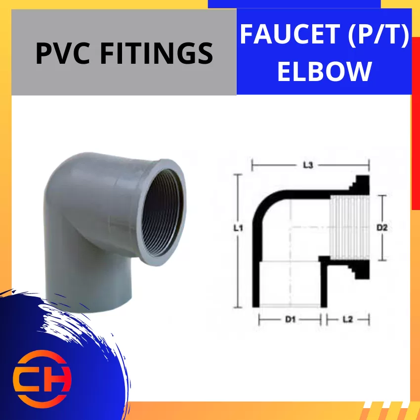 PVC FITTING FAUCET (P/T) ELBOW 15MM, 20MM, 25MM, 32MM, 40MM, 50MM