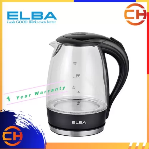 ELBA JUG KETTLE GLASS 1.7L EJKF1723G EJK-F1723G(BK) WITH BUBBLE WRAP PROTECTION