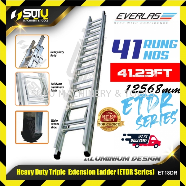 EVERLAS ET18DR 41 Rung Nos 12568MM Heavy Duty Aluminium Triple Extension Ladder Ladder Home Improvement Kuala Lumpur (KL), Malaysia, Selangor, Setapak Supplier, Suppliers, Supply, Supplies | Sui U Machinery & Tools (M) Sdn Bhd