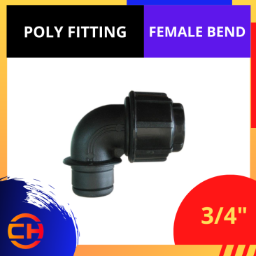 POLY FITTING FEMALE BEND 3/4