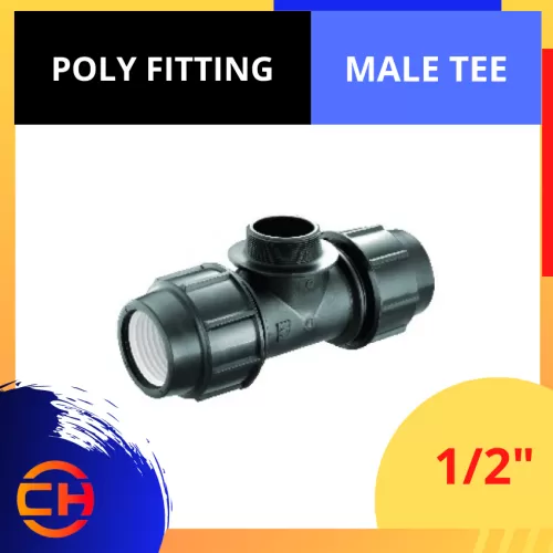 POLY FITTING MALE TEE 1/2" 20MM