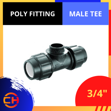 POLY FITTING MALE TEE 3/4