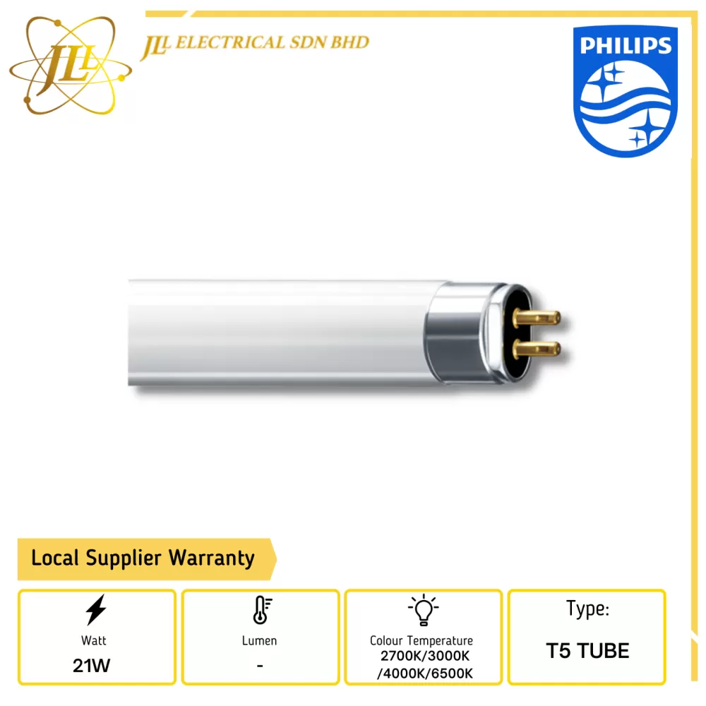 PHILIPS ESSENTIAL 21W T5 FLUORESCENT TUBE [2700K/3000K/4000K/6500K]