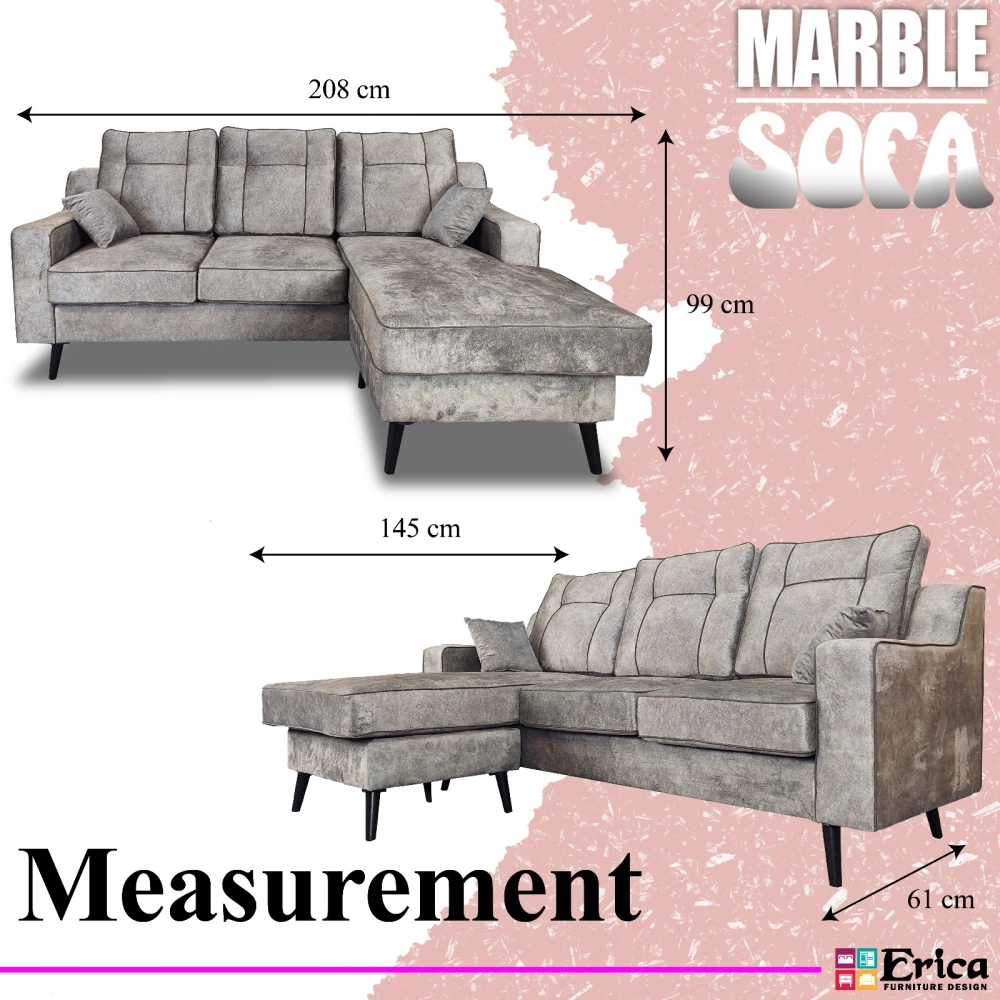  Marble - 3 Seater L-Shape Sofa