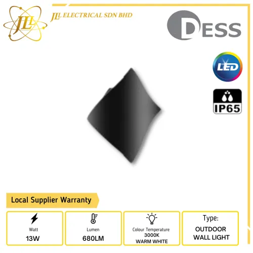 DESS GLESP-GL18208 13W 100-240VAC 680LM IP65 3000K WARM WHITE LED WALL LIGHT 