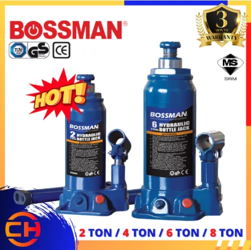 BOSSMAN 2-8 TON HYDRAULIC BOTTLE JACK HYDRAULIC BOTTLE JACK LIFTING STAND EMERGENCY VEHICLE TOOL/JEK HIDRAULIK