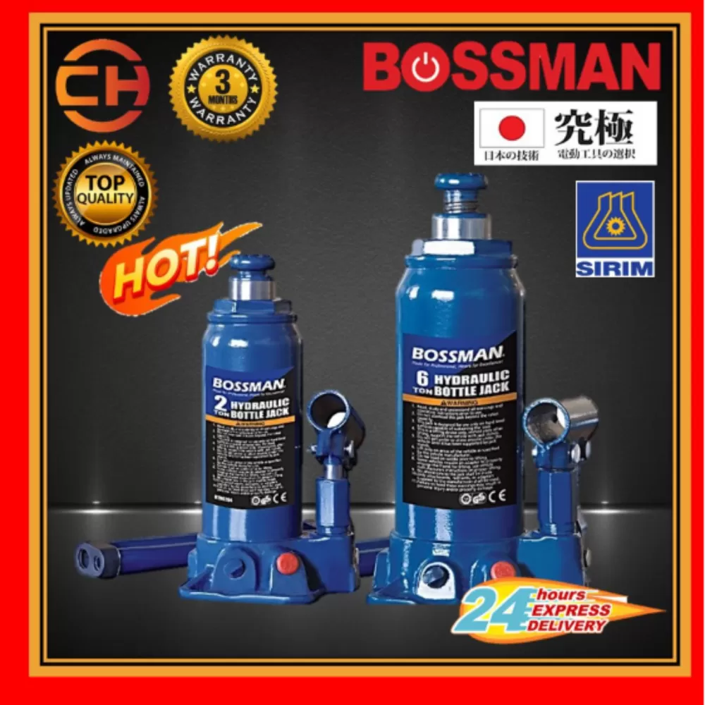 BOSSMAN 2-8 TON HYDRAULIC BOTTLE JACK HYDRAULIC BOTTLE JACK LIFTING STAND EMERGENCY VEHICLE TOOL/JEK HIDRAULIK