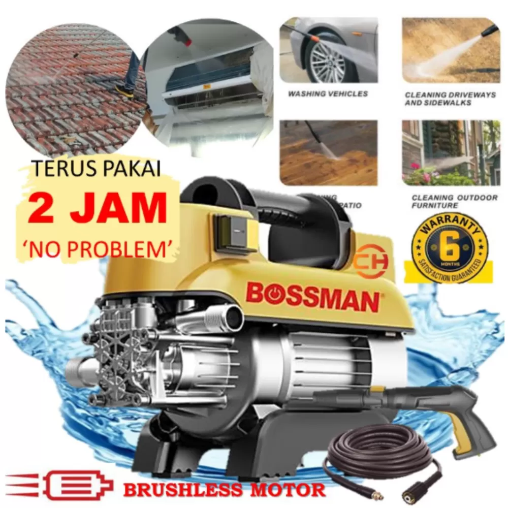 BOSSMAN 120BAR HIGH PRESSURE CLEANER WATER JET BQ4425 (INDUCTION MOTOR) 1800W BQ-4425 BOLEH TAHAN LAMA MASA PAKAI
