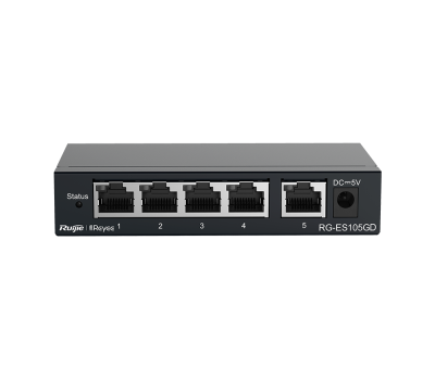 RG-ES105GD.RUIJIE 5-Port Gigabit Unmanaged Metal Switch