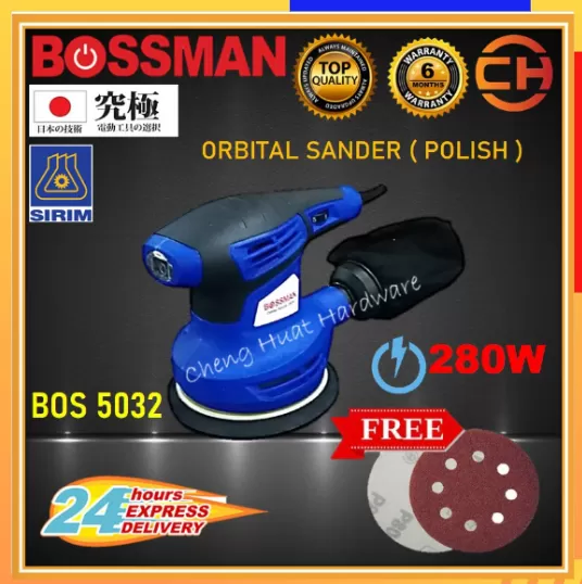 BOSSMAN BOS5032 ORBITAL SANDER 280WATT FREE SANDPAPER
