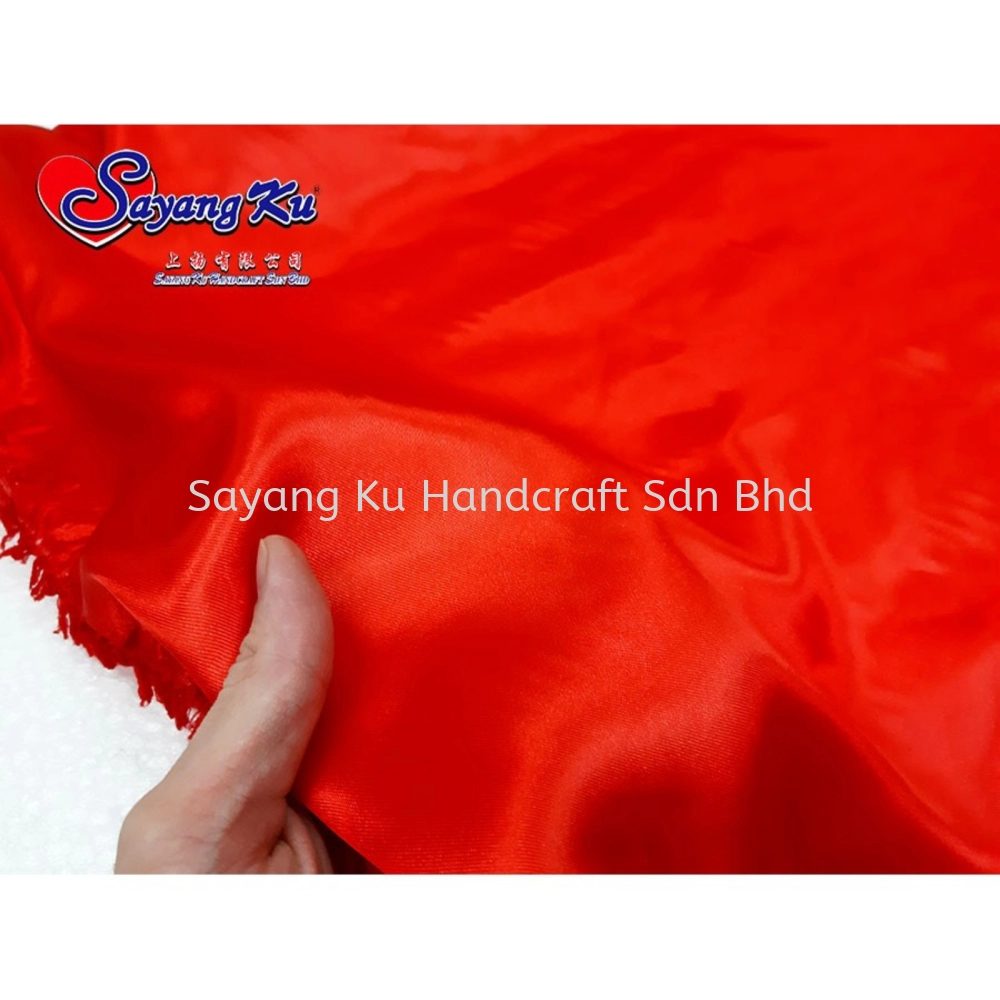 Classic Red Shining Decoration Silk Satin Net Cloth Fabric ( 45 inch Width ) / Meter