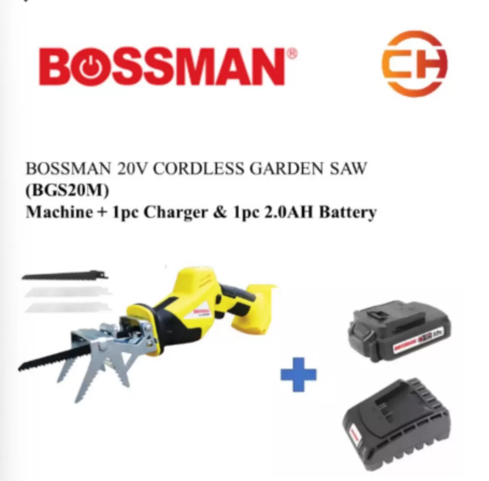 BOSSMAN BGS20M 20V CORDLESS GARDEN SAW BGSP ALUMINIUM POLE 1550-2150MM