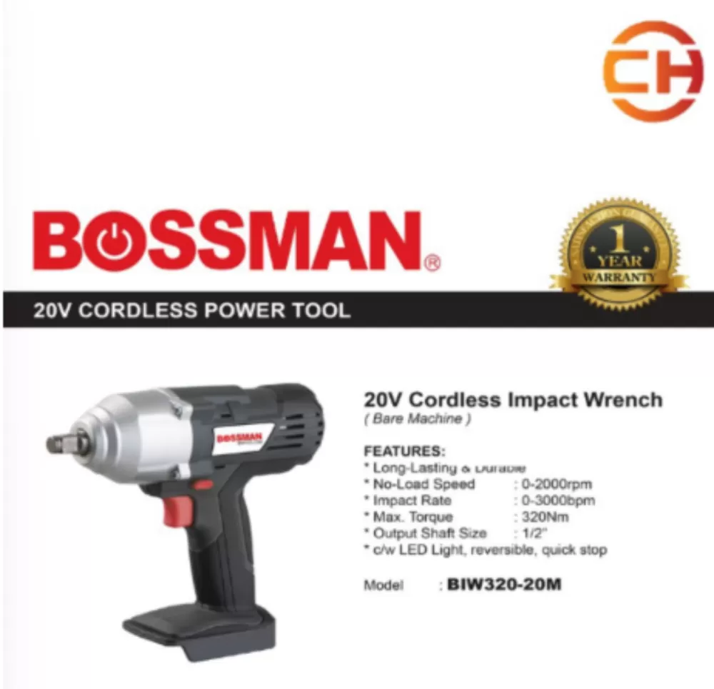 BOSSMAN BIW320-20M 20V CORDLESS IMPACT WRENCH