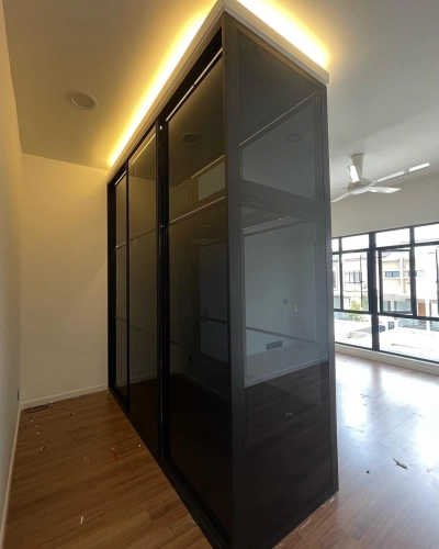 AntiJump Double Sided Sliding Wardrobe (16 Sierra/Puchong)