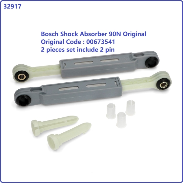 Code: 32917 Bosch Shock Absorber 90N Original Code : 00673541 2 pieces set include 2 pin Shock Absorber Washing Machine Parts Melaka, Malaysia Supplier, Wholesaler, Supply, Supplies | Adison Component Sdn Bhd