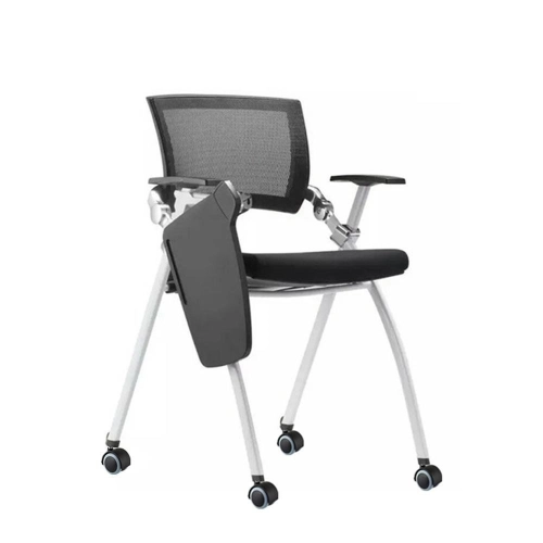 Breathable Mesh Training Chair / Foldable Study Chair With Writing Pad (Movable With Wheel)