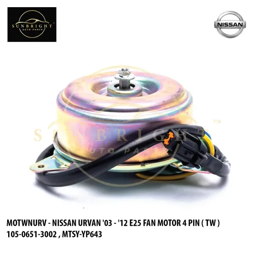 MOTWNURV - NISSAN URVAN '03 - '12 E25 FAN MOTOR 4 PIN ( TW ) 105-0651-3002 , MTSY-YP643