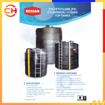 KOSSAN POLYETHYLENE (PE) CYLINDRICAL CLOSED TOP TANKS (NETT)