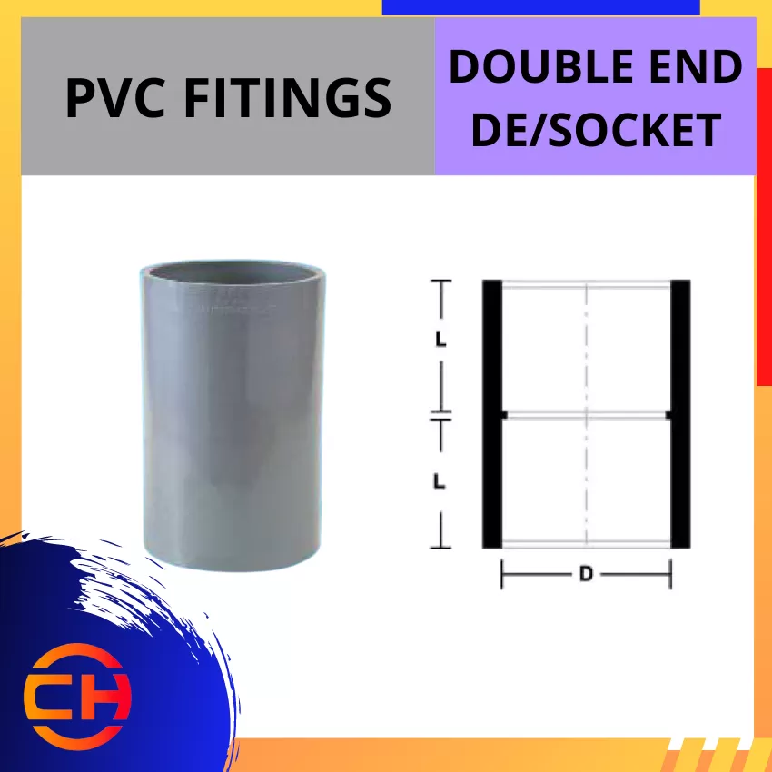  PVC FITTING DOUBLE END DE/SOCKET [6'']