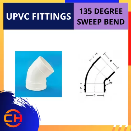 UPVC FITTING 135 DEGREE SWEEP BEND [6'']