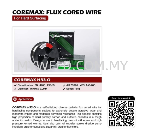 COREMAX: FLUX CORED WIRE Powerweld Consumables Selangor, Malaysia, Kuala Lumpur (KL), Balakong Supplier, Distributor, Supply, Supplies | Myweld Equipment & Gases Sdn Bhd