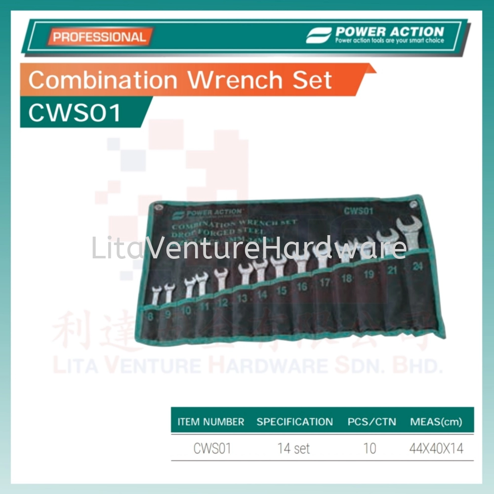POWER ACTION COMBINATION WRENCH SET CWS01