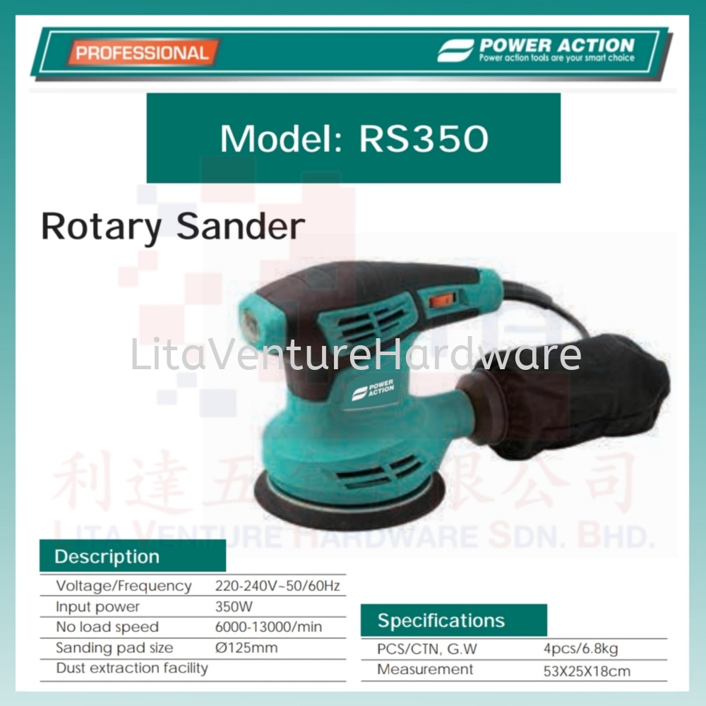 POWER ACTION ROTARY SANDER RS350