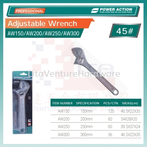 POWER ACTION ADJUSTABLE WRENCH AW150 AW200 AW250 AW300
