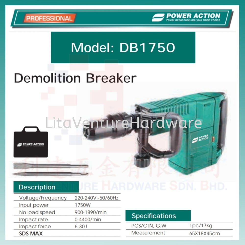 POWER ACTION DEMOLITION BREAKER DB1750