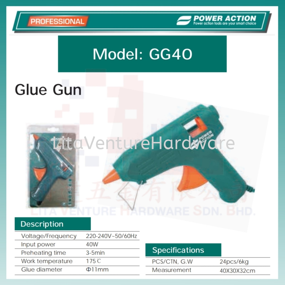 POWER ACTION GLUE GUN GG40