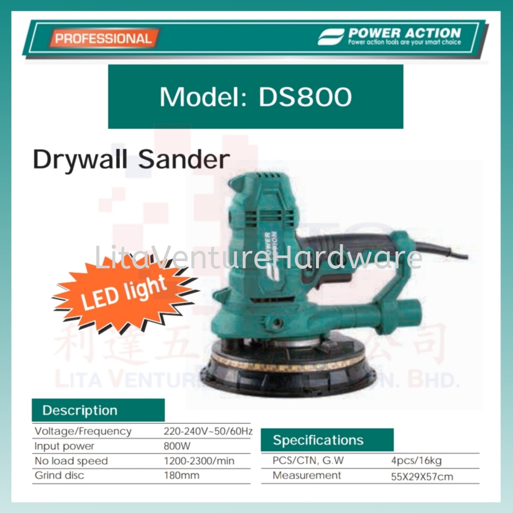 POWER ACTION DRYWALL SANDER DS800
