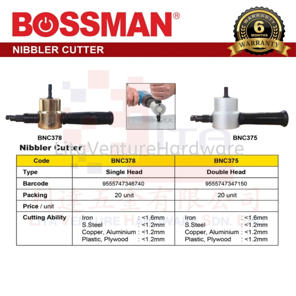 BOSSMAN NIBBLER CUTTER BNC378