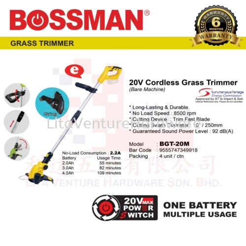BOSSMAN 20V CORDLESS GRASS TRIMMER BGT20M