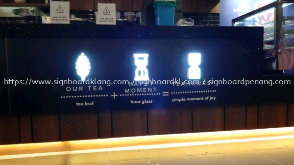 tea hours 3d box up led frontlit logo counter indoor signage signboard at setia alam 3D LED SIGNAGE Selangor, Malaysia, Kuala Lumpur (KL) Supply, Manufacturers, Printing | Great Sign Advertising (M) Sdn Bhd