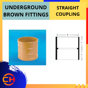 UNDERGROUND BROWN FITTINGS STRAIGHT COUPLING [4'']