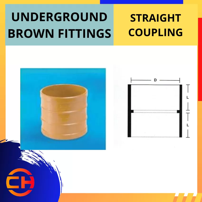 UNDERGROUND BROWN FITTINGS STRAIGHT COUPLING [6'']