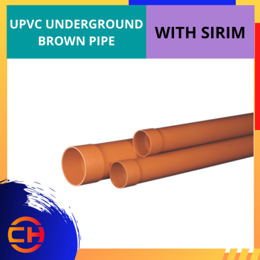 UPVC UNDERGROUND BROWN PIPE WITH SIRIM [6'' 3FT]