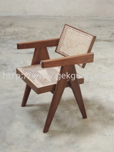 020 - WOODEN CHANDIGARH DINING CHAIR - WALNUT