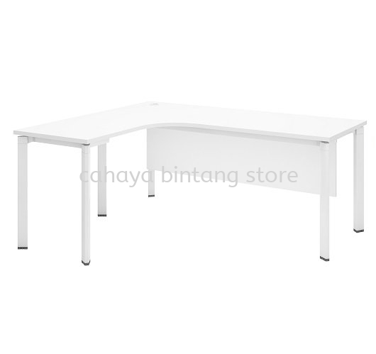 UTHILAH 5 FEET L-SHAPE EXECUTIVE OFFICE TABLE METAL PYRAMID N-LEG C/W WOODEN MODESTY PANEL AUTWL 552 - sri petaling | puchong | pj damansara 